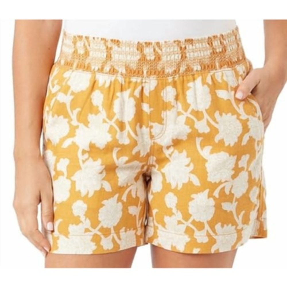Briggs Women's Linen Blend Shorts, Orange, Small, 5" Inseam, New